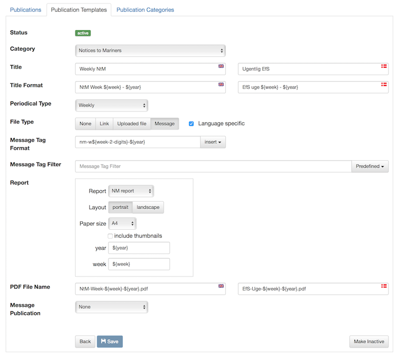 Editing Publication Templates