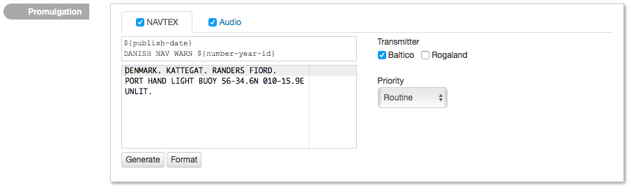 Promulgation Editor Field