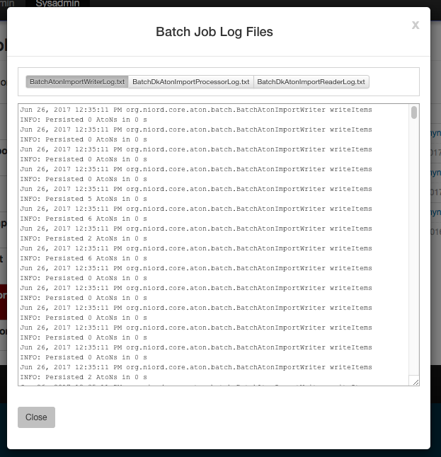 Batch Jobs Log Files