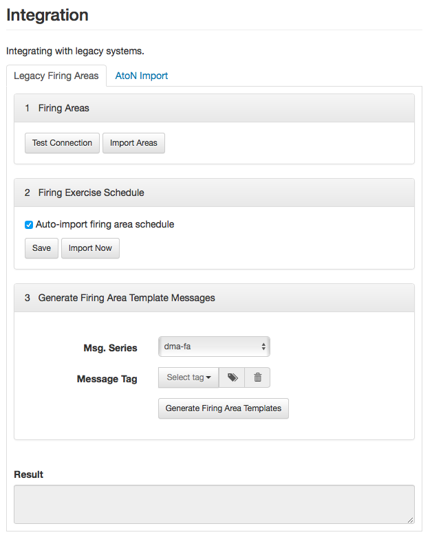 Legacy Firing Area Import